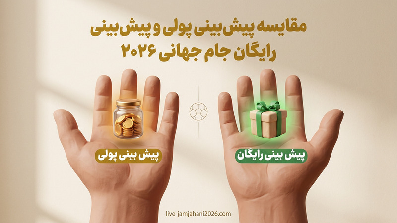 مقایسه پیش بینی پولی و پیش بینی رایگان جام جهانی 2026