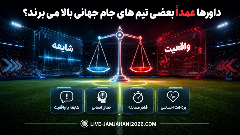 داورها عمداً بعضی تیم های جام جهانی بالا می برند؟ بررسی واقعیت یا شایعه